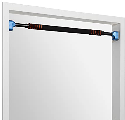 BoarderKING Klimmzugstange für den Türrahmen ohne Schrauben oder Bohren, mit Absturzsicherung und Handpolster, belastbar bis 120 kg, blau