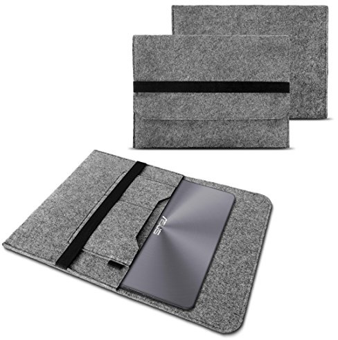 NAUC Laptoptasche kompatibel für Asus Chromebook CX1 (CX1700) Notebook Tasche 17,3 Zoll Laptop Cover Sleeve Hülle strapazierfähiger Filz Case, Farbe:Grau