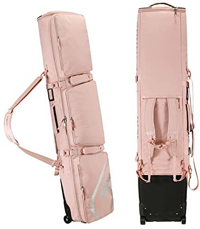 Multifunktions-Roller-Snowboard-Tasche, einfach/doppelt gepolsterte Reise-, Kletter-, Camping-Skitasche mit 3 Aufbewahrungsfächern, wasserdichte Schneesport-Bretttasche f