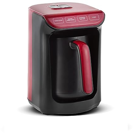 KARACA Hatır Roast Türkische Kaffeemaschine Rot 5 Tassen Kapazität Viel Schaum, 535W, Sprachwarnsystem, Lichtwarnsystem, Messlöffel, Einfache Reinigung