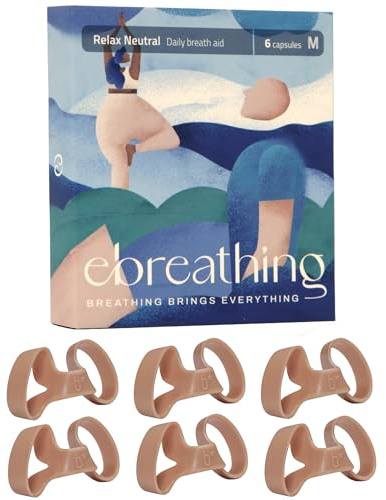 Ebreathing Soft Nasal Dilators for Improved Breathing, Snoring Relief & Sinus Congestion - Comfortable Nose Vents for Sleep, Sports & Daily Use (Brown_Neutral, Medium)