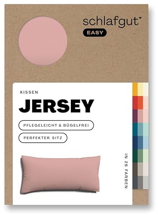 schlafgut Easy Jersey Kissenbezug 40x80 cm 100% Baumwolle, Purple Mid | Kopfkissenbezug, Kissenhülle, Lila, Jersey, Ton-in-Ton Reißverschluss, bügelfrei, OEKO-TEX, atmungsaktiv