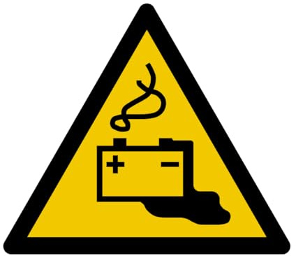 W026 - Danger battery charging in progress - Warning sign and signage - Choice of dimensions - ISO 7010 standard