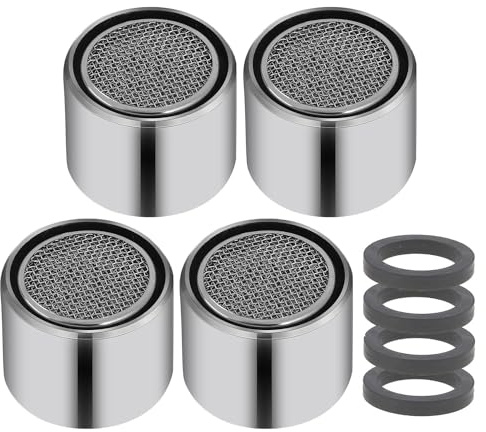 4 Stück M22 Strahlregler Perlatoren für Wasserhähne Mischdüse Luftsprudler, Mischpatrone Armaturensieb, Spritzwassergeschützter Perlatoren für Wasserhähne, Wasserhahn Sieb für Küche, Bath Room