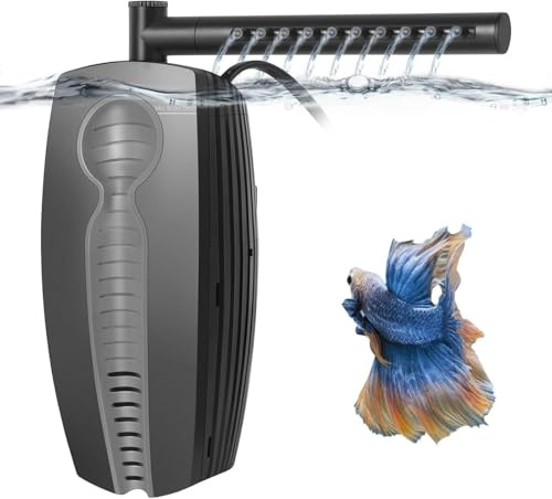 FEDOUR 600LPH Filtro Acuario, 8W Bomba de Filtro de Pecera Ajustable para 30-180L Pecera, Filtros Internos para Acuarios con Algodón Bioquímico, Algodón de Carbón Activado, Bolas de Cerámica