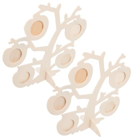 MAGICLULU 2 Satz Kreative Apfelbaum Holz Fotorahmen Tisch Fotorahmen zum Selbermachen für Heimdekoration und Fotos an Hochzeit oder Jubiläum