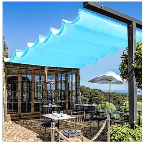 Patio Extérieur Couverture D'ombrage, Pergola Imperméable Auvent Rétractable, Remplacement Auvent Coulissant En Fil Métallique Kit De Voile À Vagues Pour Maison De Verre Terrasse Cour ( Couleur : Sapp