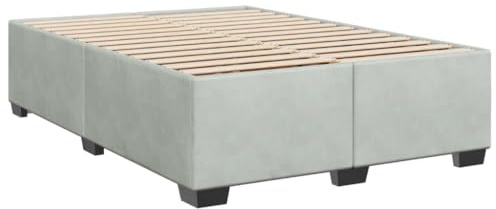 vidaXL Bettgestell ohne Matratze Hellgrau 140x200 cm Samt