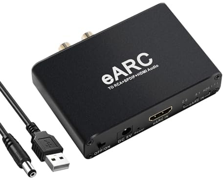 Tianle eArc to RCA+SPDIF+HDMI Audio Converter - ARC & eARC Support, 24bit/192KHz Audio Sampling Rate, HD 5.1 & 7.1 Channels