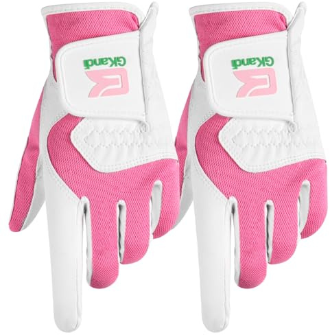 Guantes de golf para mujer, para diestros, para golfista, mano izquierda, paquete de 2, guantes de golf para mujer, de microfibra, flexibles, húmedos, calientes, fríos, agarre para lluvia, talla S, M,