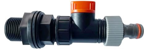 Water Butt Connector Adapter Tank Fitting 1/2 - 2 Barb Straight Pipe Outlet – Durable, Leak-Proof Solution for Efficient Water Storage (3/4 Kit with valve and quick)