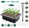 NVIYAM 5 miniinvernaderos de cultivo de 60 celdas, juego de cultivo con luz, invernadero interior con tapa alta, caja de cultivo para plantas, pequeña estación de cultivo