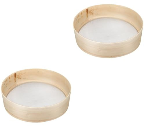 Cabilock 2 Piezas para Hornear Restaurante dispensador de azúcar sartén eléctrica Manejar cedazo portátil lapto mackbook colador de harina casero de jardín de Madera