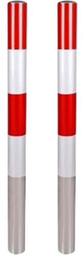 cônes de signalisation cone de chantier Poteau De Sécurité En Acier 100/120cm, Lot De 2, 4, 6, 8 Ou 10, Robuste, Sans Base, Pour Trottoirs, Devantures De Magasins, Entrepôts, Borne De Signalisation(A