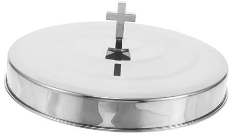 POPETPOP Bandeja De Comunión De Acero Inoxidable Plato Para Tartas Religiosas Bandeja Práctica Para Fiestas Religiosas Pequeño Para Ceremonias