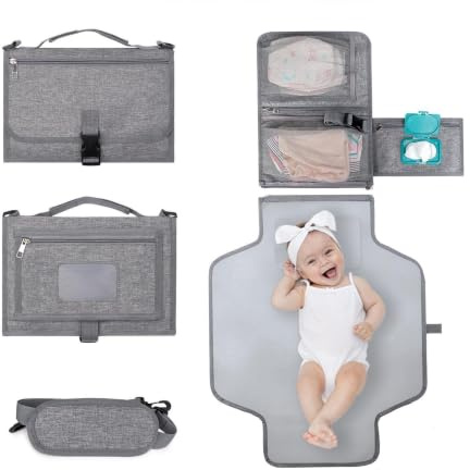 Tappetino per cambio neonato – Cuscino portatile per pannolini, pannolini in Wipierer Tappetino per bambini | Stazione di cambio impermeabile rimovibile, stazione di viaggio pieghevole con
