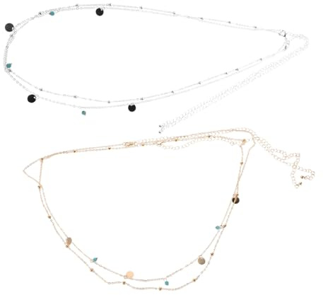 VERDANVERSE 2 Pezzi Per Fianchi Per Catene Per Per Cinture A Per La Per Ragazze Collana A Per Per La Pancia Con