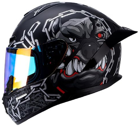 Casco De Motocicleta Modular Integral Integrado, con CertificacióN Ece, Casco De Motocicleta Todoterreno Unisex para Adultos E,XXL:63-64CM