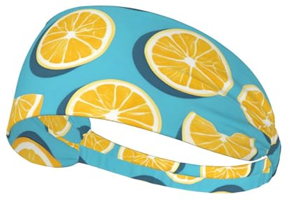 Bandeau élastique Extensible à Motifs de Quartiers de Citron, Respirant et Anti-Transpirant, pour Hommes et Femmes. Bandeau de Sport Ajustable pour la Course, Le Yoga et la Salle de Gym. Séchage Rap