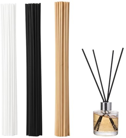 YTLSDHF 150 Pieces of 3 Colors, 3mm*30cm Fiber Sticks for Home Aroma Diffusers, Reed Diffuser Sticks, Diffuser Reeds, 1Long-Lasting Scent Distribution, Ideal for Living Spaces and Offices