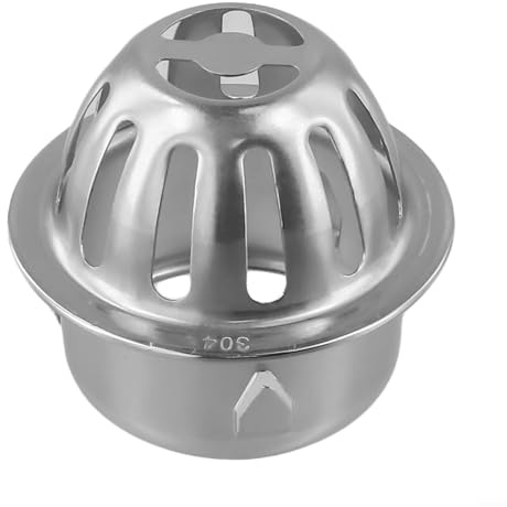 Anti Clogging 304 Stainless Steel Roof Drain, Silent Downpipe Gully Trap with Buckle Fastening, Removable Roof Scupper Strainer for Rainwater Outlet, Resistant Floor Waste Filter(50mm)