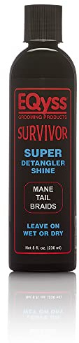 EQyss Survivor Equine Mane & Tail Detangler - Smooths Knots, Tangles, Mats for All Horses, Ponies, Mares, Foals - Softens Coat, Enhances Shine (8 oz)