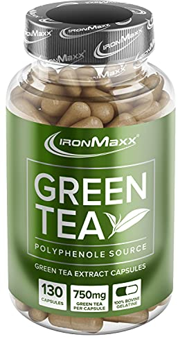 IronMaxx Green Tea - 130 Kapseln | Grüntee-Extrakt mit 339mg Epigallocatechin-3-Gallat und 180mg Koffein pro Tagesdosis | Unterstützend in Diatphäsen