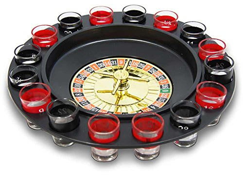 HC-Handel 910324 Trinkspiel Roulette Kunststoff/Glas 16 Gläser schwarz/rot
