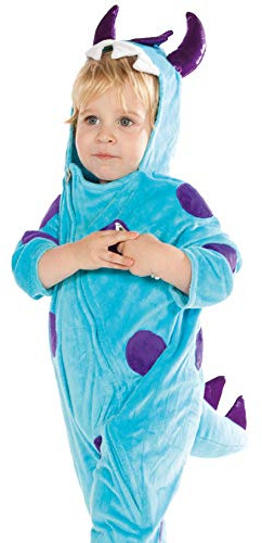 Blue Kids Monster Onesie med lila fläckar, hög kvalitet | 18-24 månader, unisex, monsterkostym barn, perfekta halloweenkostymer för barn | maskeraddräkt barnkostymer av låtsas to Bee