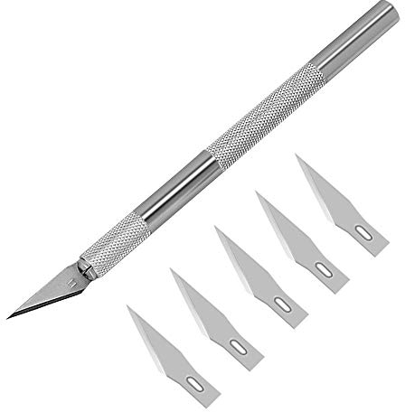 Color You Professionelles Präzisionsmesser aus Edelstahl, Hobbymesser, Rasierwerkzeug mit 5 Ersatzklingen für Telefon, PC, Tablet, Drohne, Reparatur, Heimwerken, Schneidemesser, Skulptur usw.