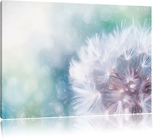 Pixxprint Zauberhafte Pusteblume Bunstift Effekt, Größe: 100x70cm, Leinwandbild, fertig gespannt, Wandbild, Dekoration, Kunstdruck, kein Poster