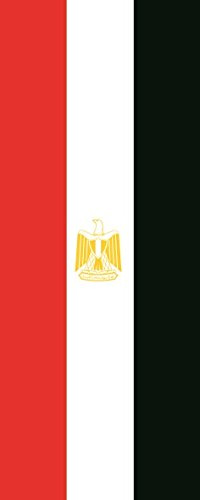 U24 Drapeau de l'Égypte - Format portrait - Qualité supérieure - 150 x 400 cm