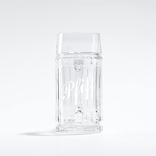 Stölzle Lausitz Mini Bierkrug Gambrinus 0,125 Liter / 4er Set kleine Bierkrüge mit „Pfiff“ / Stabiler Bier Krug/Biergläser 0,125 Liter aus Soda Lime Glas/Bierseidel Spülmaschinengeeignet