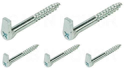 x5 Screw Hooks with Cross Slot Heavy Duty GALVANISED Steel SELF Tapping Wood 5.2 x 50mm