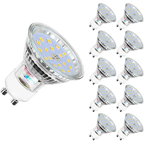 Yiahin GU10 LED Lampe 5W Ersetzt 50W Halogen, Nicht Dimmbar Reflektor, Warmweißes Licht (3000K), 230V Flimmerfrei Strahler, 120° Abstrahlwinkel, 450 Lumen, 10er Pack