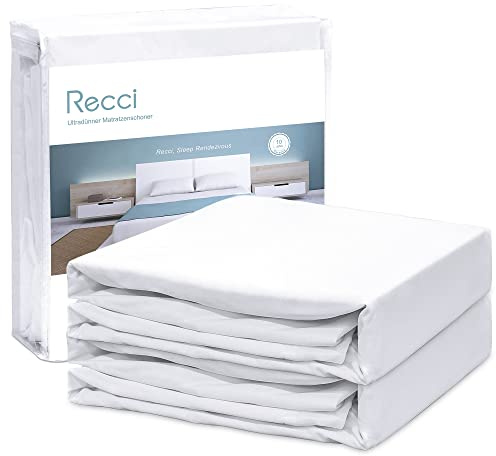 RECCI 2er Set Wasserdichter Matratzenschoner 90 x 200 cm, Anti-Milben und -Bakterien Matratzenauflage, maschinenwaschbarer Matratzenbezug für alle Allergiker/Inkontinenzauflage in verschiedenen Größen
