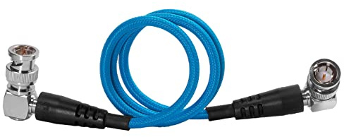 KONDOR BLUE 12G SDI Shielded Right Angle Slim Flexible Video Cable for 4K 60p Cameras, Monitors, and Transmitters | Compatible with RED Komodo, V-Raptor, URSA 12K and More