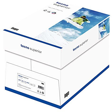 inapa Drucker-/ Kopierpapier tecno Superior: 120 g/m², A4, 1.250 Blatt (5x250), hochweiß