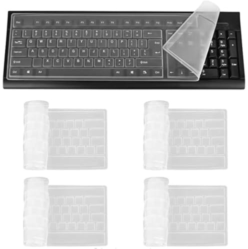 quiodok 4 Pcs Desktop Computer Keyboard Skin Protector Film Cover