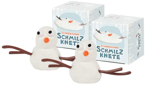 Liebeskummerpillen Schneemann Schmilz-Knete 2er Pack | für Adventskalender zum Selbst-befüllen oder als Nikolausgeschenk