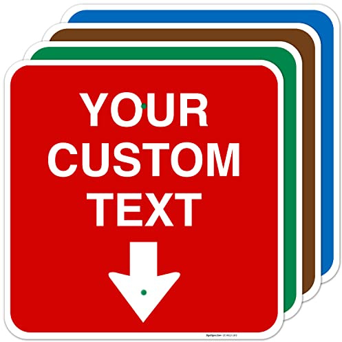 Custom Personalized, With Down Arrow Sign, 18x18 Inches, 3M EGP Reflective .063 Aluminum, Fade Resistant, Made in USA