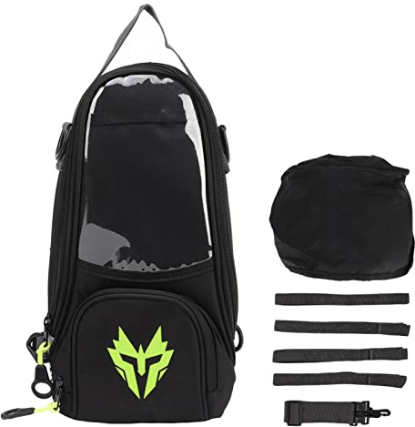 Sac de Réservoir de Carburant, Sac de Réservoir Magnétique pour Moto Tissu Oxford Haute Résistance 4,5 L Paquet de Navigation de Grande capacité pour Motos (Jaune fluo)