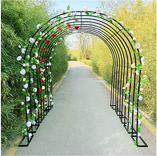 ALDYS Grande Arche De Jardin Extérieure, Tonnelle en Métal Robuste pour Jardin De Pelouse Intérieur/Extérieur Diverses Plantes Grimpantes, Assemblage Facile,Noir,W1.2M*H2.2M