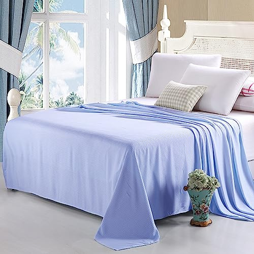 YGFADH Kühlende Decke Sommer für Heißen Nächte, Kühldecke Bambus Microfaser Leichte Sommerdecke, Kühldecke für Menschen Kann Körper Kühl Halten für Bett Sofa und überall (Blue 2, 150X200cm)