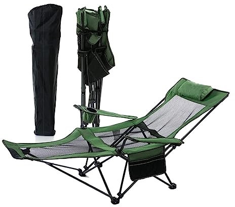 Klappstühle Camping Campingstuhl Outdoor Camping Stuhl Klappstuhl Liege Pause Relax Liege Schwerelosigkeit Stühle Garten Balkon Angeln Wandern Angelstuhl Camping Stuhl ( Color : Grün , Size : 85*153*8
