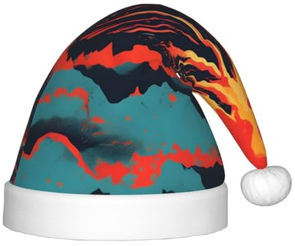 Volcano Festliche Kinder-Weihnachtsmannmütze – eine bequeme, bedruckte Weihnachtsmütze, ideal für Neujahr und festliche Feiertagsfeiern