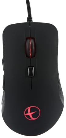 Fonicer Kabelgebundene Gaming Maus, ergonomische, programmierbare 6-Tasten, 2400 DPI mit wärmer beheizte Maus für Windows PC Spiele mit Schwarz