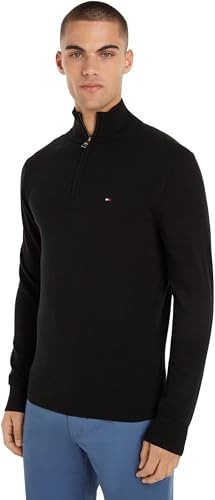 Tommy Hilfiger Herren Pullover mit Reißverschluss Mock Neck Halbzip