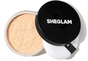 SHEGLAM Baked Glow Setting Powder Oil Control Loose Face Powder Translucent Pore-Less Flawless Smooths Fine Lines Glowy Powder - Cappuccino