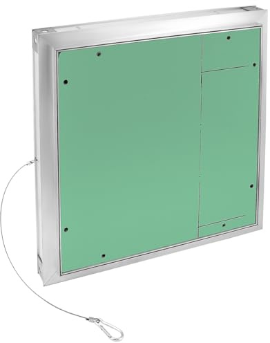 QWORK® Puerta revisión Trampilla inspección, 40 x 40 cm, marco de aluminio, yeso 12.5 mm